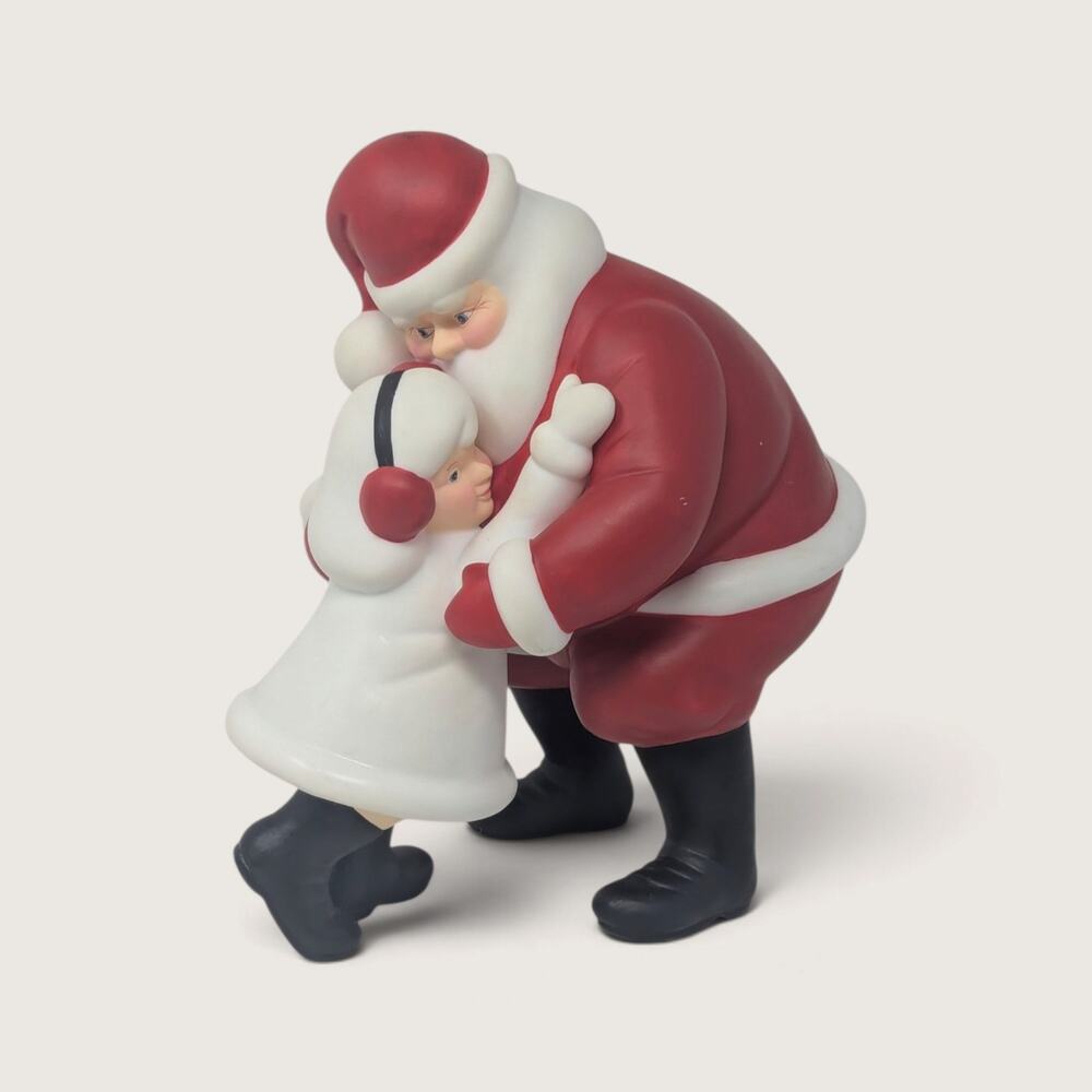 Vintage 1992 Department 56 Winter Silhouette I Wuv You Santa Figurine